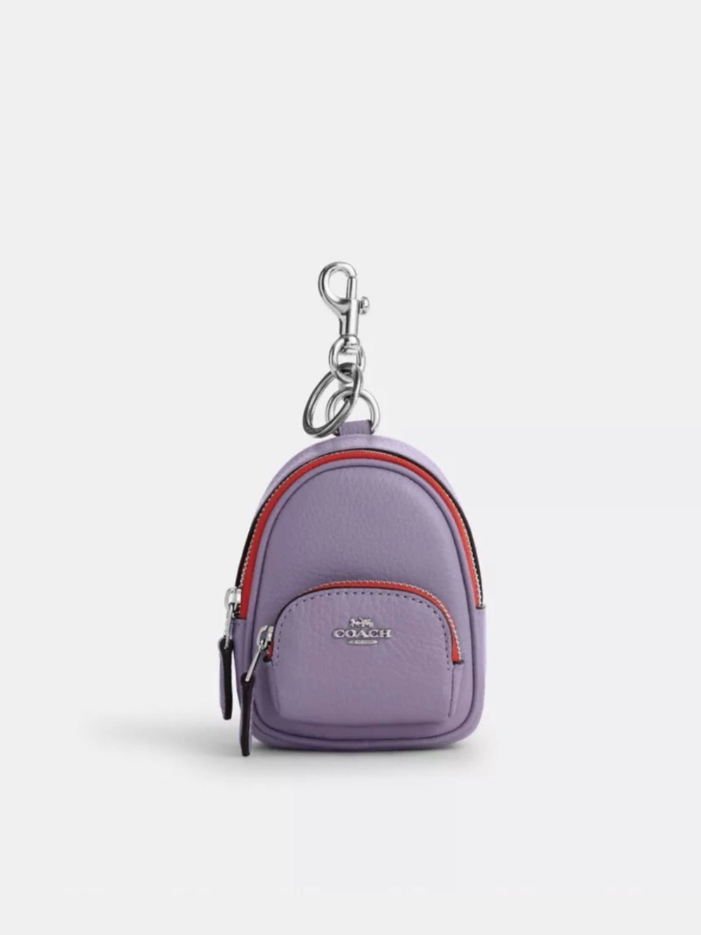 NWT Coach Mini Court Backpack Bag Charm, Light Violet/Silver
